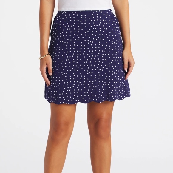 Market & Spruce • NWT Kali Scalloped Knit Polka Dot Mini Skirt Size Large - Picture 2 of 15